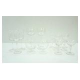 Vintage Etched Glass Stemmed Glassware