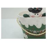 Carson Porcelain Butterfly & Flower Candle Holder; Snowman Planter; Ceramic Hershey Kiss Trinket Canister with Lid