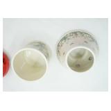 Carson Porcelain Butterfly & Flower Candle Holder; Snowman Planter; Ceramic Hershey Kiss Trinket Canister with Lid