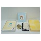 Godinger Silver-Plated Photo Album; Brass Frame; Precious Moments Prayer Changes Things; Hallmark Baby Book