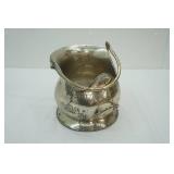 Antique Italian Hammered Silver Plate Helmet Coal Scuttle