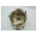 Antique Italian Hammered Silver Plate Helmet Coal Scuttle