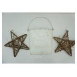 Wicker Stars (2ct) & Metal hanging Letter basket