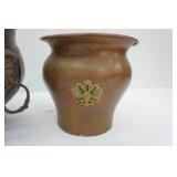 Antique Hammered Copper Jardiniere or Planters (one has Russian Empire Emblem)
