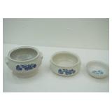 Vintage Pfaltzgraff Yorktowne Stoneware Crocks & Bowl