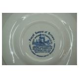 Wedgwood "California" Pearl Stoneware Plate & Others; Pottery Spongeware Heart Shaped Bowl