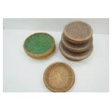 Vintage Nesting Baskets; Woven Plate Holders