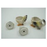 Vintage Ceramic Rooster & Hen Salt and Pepper Shakers