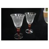 Pottery Barn Bubble Pink Glasses