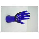 Glass Blue Hand 7.75"tall