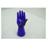 Glass Blue Hand 7.75"tall