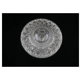 Vintage Hollywood Pressed Glass Footed Candy Dish with Lid