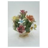 Vintage Capodimonte Porcelain Floral Centerpiece 13.5" tall