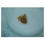 Vintage Fenton Blue Ruffled Satin Glass Vase