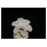 Vintage Fenton Custard Glass Ruffled Vase