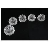 Vintage Orrefors Firefly Nimbus Artichoke Crystal Votive Candle Holders (5ct)