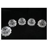 Vintage Orrefors Firefly Nimbus Artichoke Crystal Votive Candle Holders (5ct)