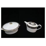 Wedgwood Shagreen Cocoa Fine Bone China Teapot & Casserole Dish