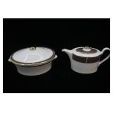 Wedgwood Shagreen Cocoa Fine Bone China Teapot & Casserole Dish