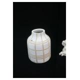 Ceramic Striped Jug, Leaf Cup, Cherub Figurine