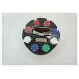 Vintage Wooden Poker Chip Carousel with Poker Chips and Cards