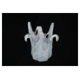 Vintage Murano Sea Splash White Glass Vase 7.5" tall