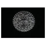 Vintage L.E. Smith Moon and Stars Clear Glass Crimped Ruffled Candy Dish