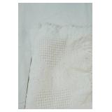 White Hearts Woven Afghan