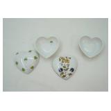 Limoges France Heart-Shaped Porcelain Trinket Boxes (2ct)