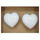 Limoges France Heart-Shaped Porcelain Trinket Boxes (2ct)