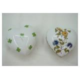 Limoges France Heart-Shaped Porcelain Trinket Boxes (2ct)