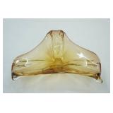 Vintage Amber-Colored Murano Glass Bowl