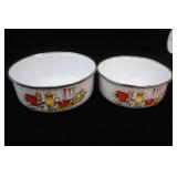 Vintage Enamelware Nesting Bowls (2 Sets of 2)