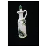 Hand-Painted & Signed Ceramic Olive Oil Bottle or Cruet