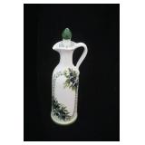 Hand-Painted & Signed Ceramic Olive Oil Bottle or Cruet