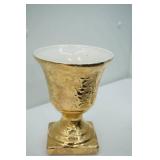 Weeping Gold Ceramic Vase 7" tall 5.5" diameter
