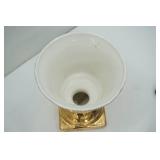 Weeping Gold Ceramic Vase 7" tall 5.5" diameter
