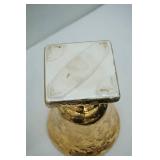 Weeping Gold Ceramic Vase 7" tall 5.5" diameter