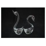 Vintage Clear Glass Swan Figurines