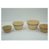 Vintage Watt Pottery Yellow Ware Nesting Bowls (4ct)