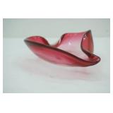 Vintage Pilgrim Cranberry Glass Valentine Heart-Shaped Candy Dish