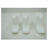Vintage Fenton Milk Glass Hobnail Shoes (3ct)