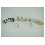 Vintage Salt & Pepper Shakers; Birds, Cows, Clear Depression Glass; Wedgwood England