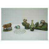 Vintage Flower Frog and Other Collectible Figurines