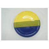 (7ct) Blue, Yellow, and Green Stoneware Plates