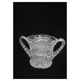 Vintage Crystal Pedestal Candy Dish & Crystal EAPG Cambridge Wheat Sheaf Cracker Jar
