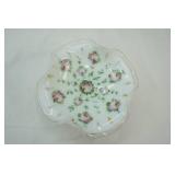 Vintage Charleston Rose Fenton Pedestal Bowl