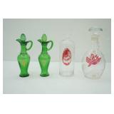 Vintage Avon Green Nile Bottles; Bohemian Crystal Decanters
