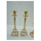 Vintage Jeanette Glass Marigold Carnival Glass Candlestick Holders; #912 Calif. Original Candlestick Holders