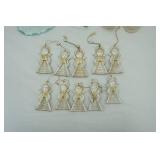 Vintage Department 56 Figurines; A Frame Cabinet Ornament; The Spirit of The Lord Crystal Cross Ceramic Angel Ornaments